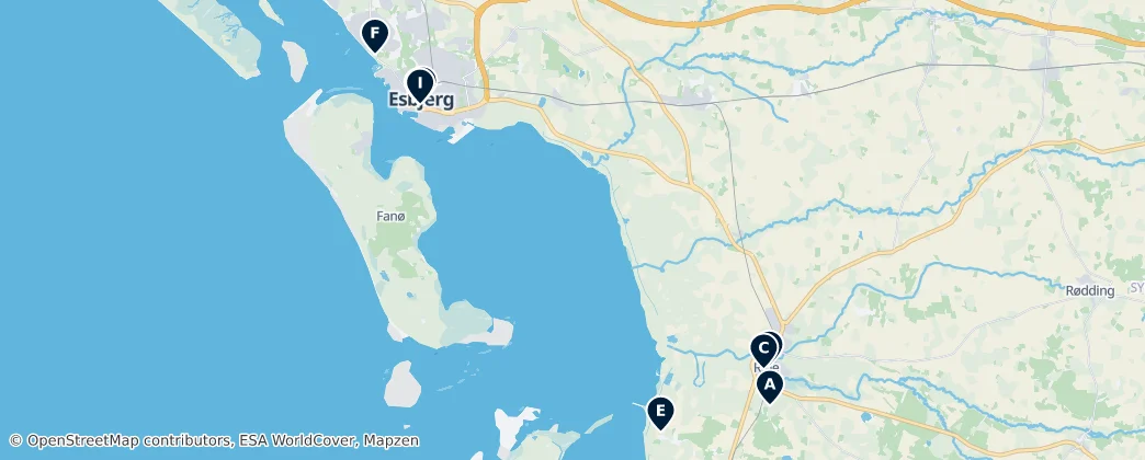 Map of Cultural Highlights of Esbjerg & Ribe