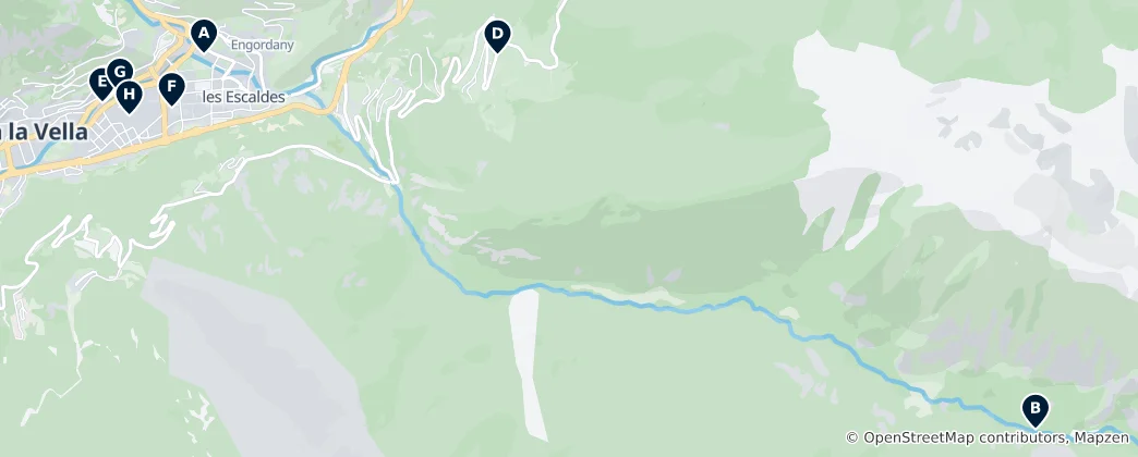 Map of Escaldes-Engordany Unmissables