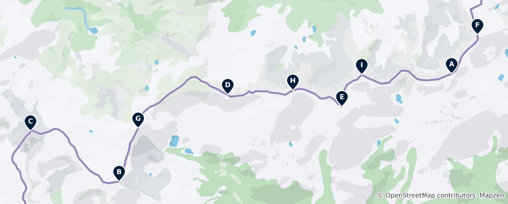 Mapa Pyrenean Mountain Hikes