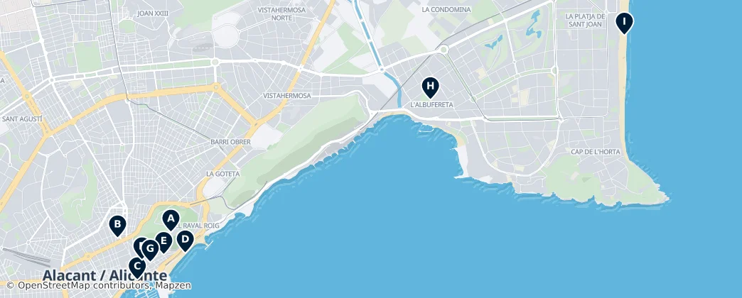 Mapa de Alicante/Alacant's Absolute Essentials