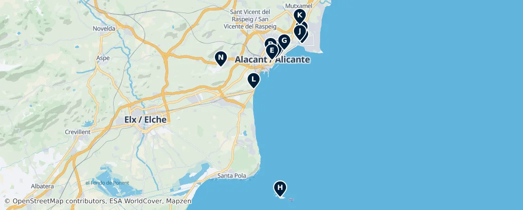 Map of Alicante's Historic Treasures