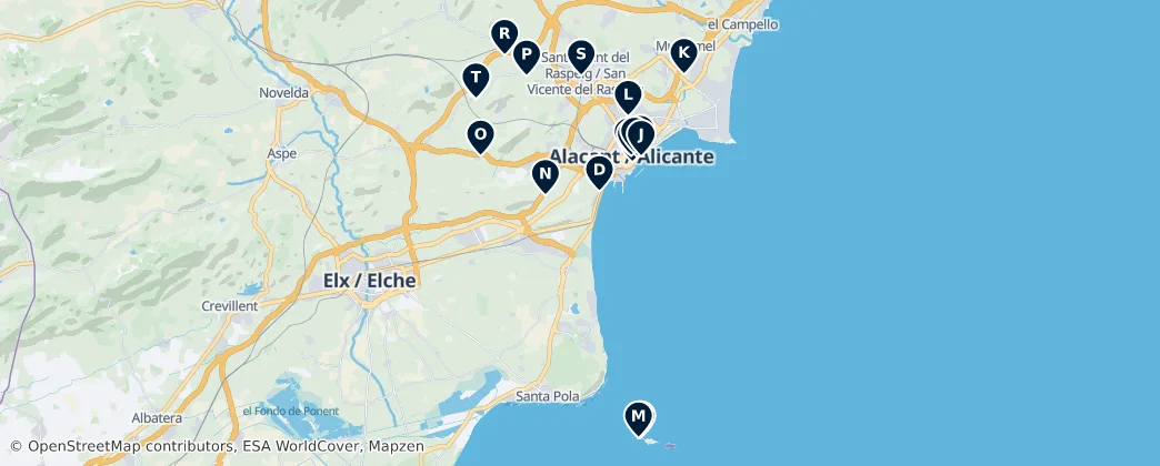 Alicante's Parks and Squares 地图