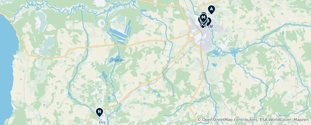 Térkép: Tartu maakond Essentials