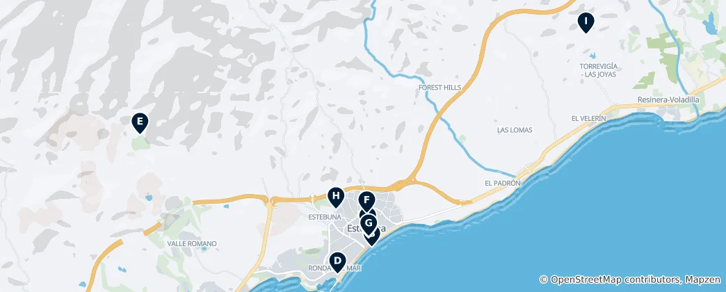 Kaart van Estepona Unmissables