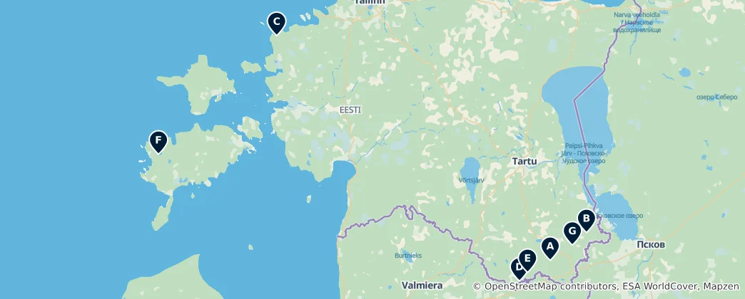 Mapa Camping and Nature Shelters