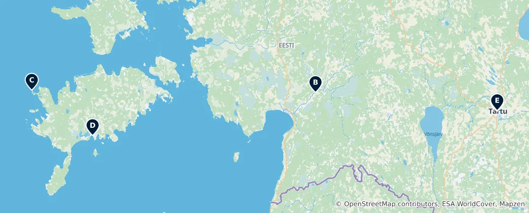 Karte von Estonia's Hidden Gems