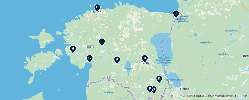Map of Estonia's Natural Wonders