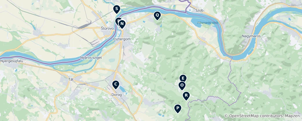 Karte von Heritage and History of Esztergom