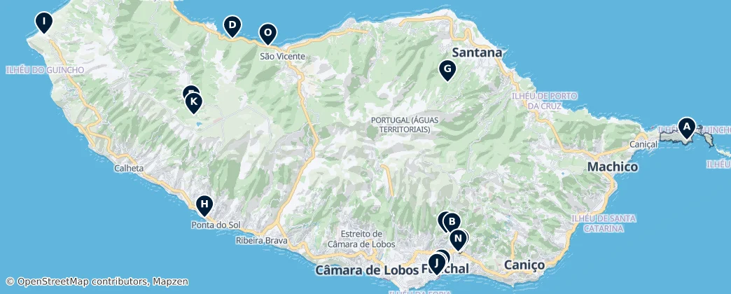 Gardens and Nature of Madeira Island — Map