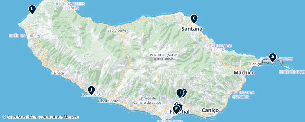 Hidden Gems of Madeira Island — Map