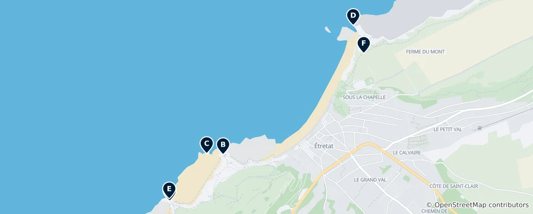 Map of Iconic Cliffs of Étretat