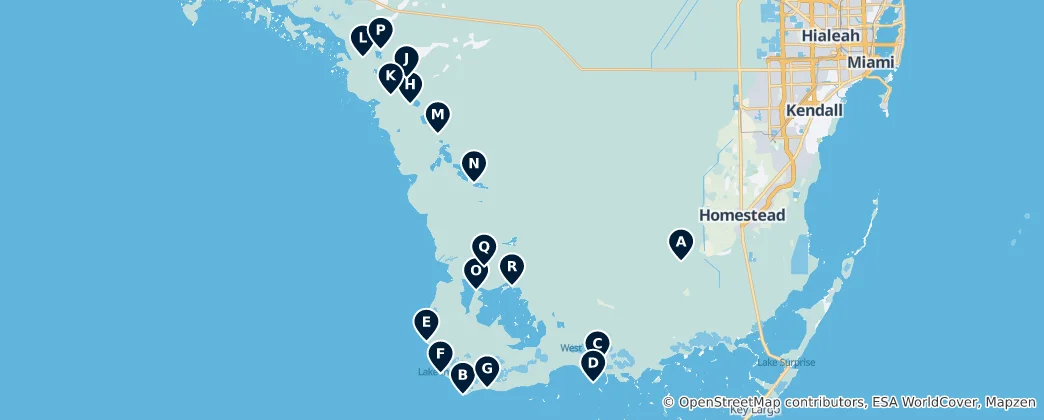 Map of Everglades Camping Adventures