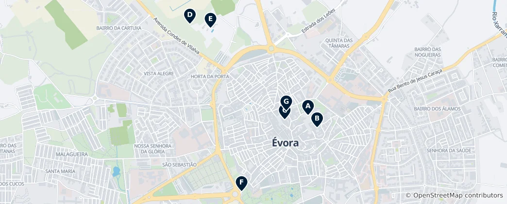 Mappa di Historic Monuments of Évora