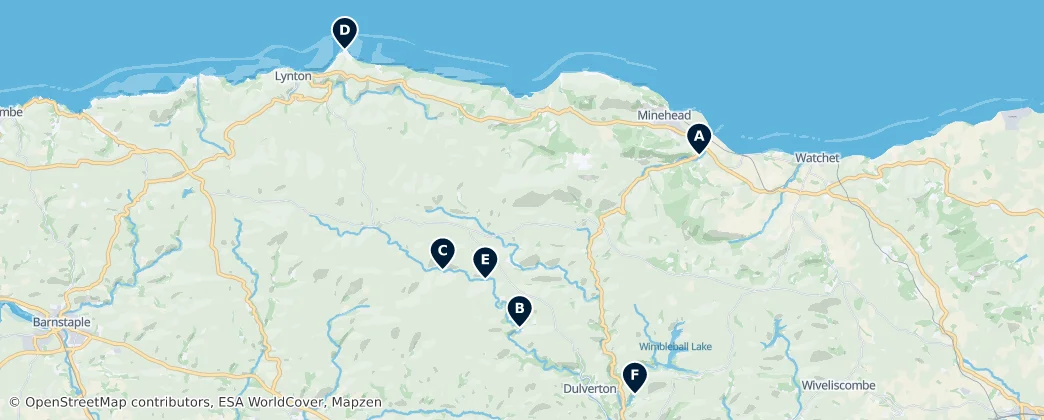 Mapa De Historic Structures of Exmoor