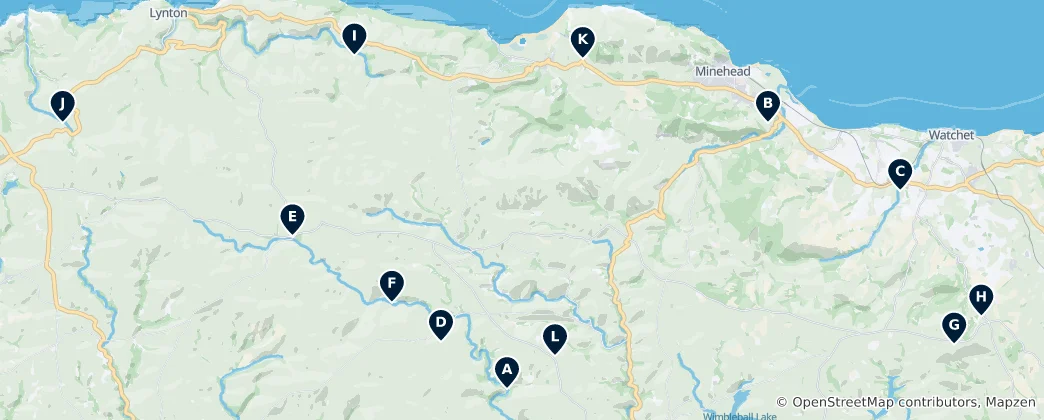 Mapa de Somerset Heritage Sites