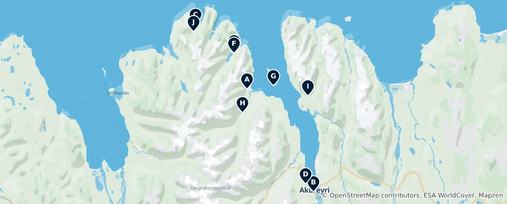 Karte von North Iceland Outdoor Adventures