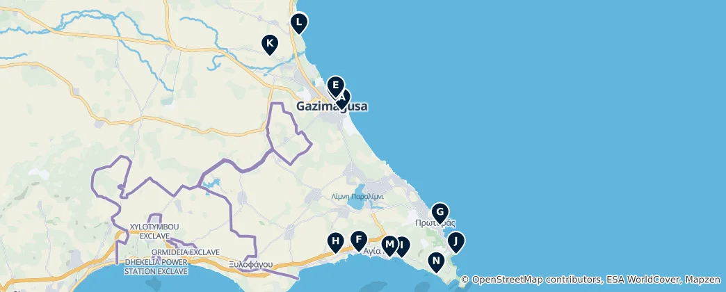 Mapa Famagusta Unmissables