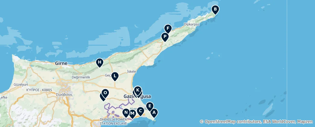 Mapa Famagusta's Religious Heritage