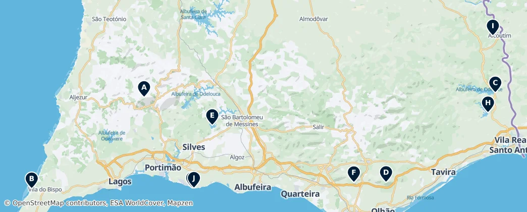 Peaks and Reservoirs of Algarve 지도