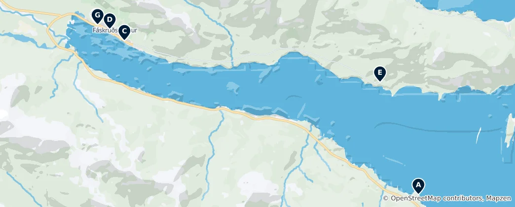 Mapa Faskrudsfjordur Essentials