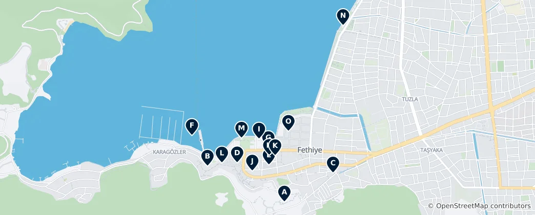 Mappa di Fethiye Must-Sees
