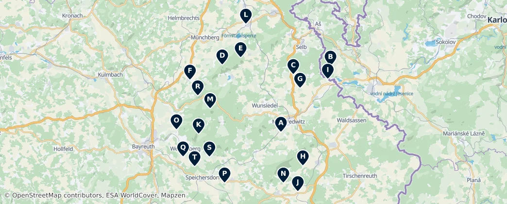 Fichtel Mountains Heritage Trail — Mapa