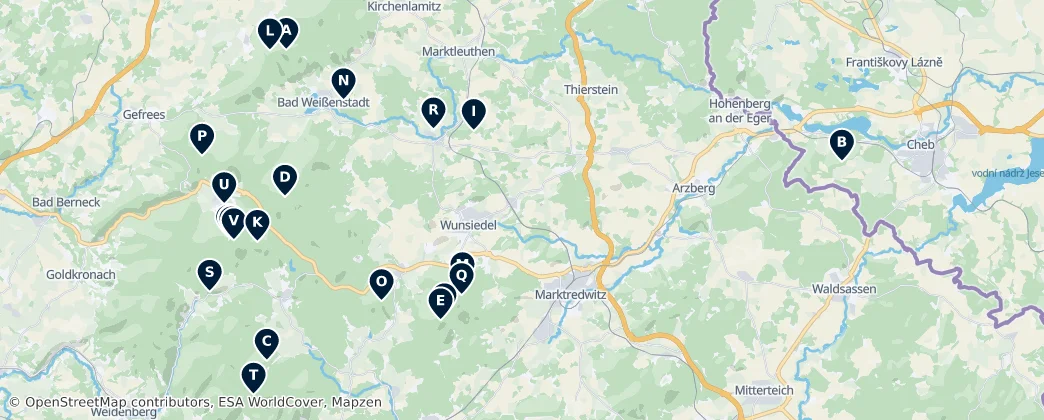 Fichtel Mountains Vistas — Mapa
