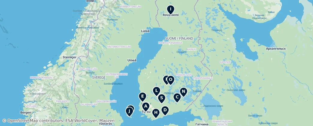 Cultural Heritage of Finland — Map