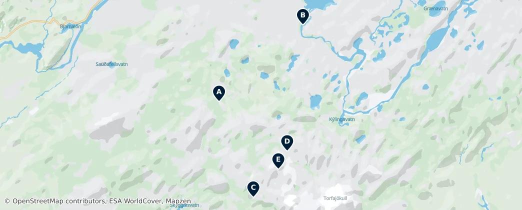 Map of Icelandic Water Wonders