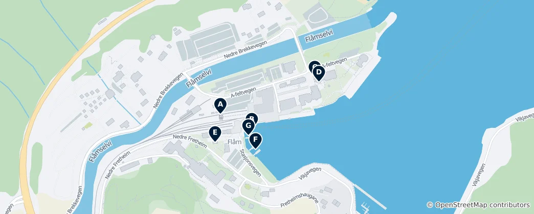 Карта Flåm Must-Sees