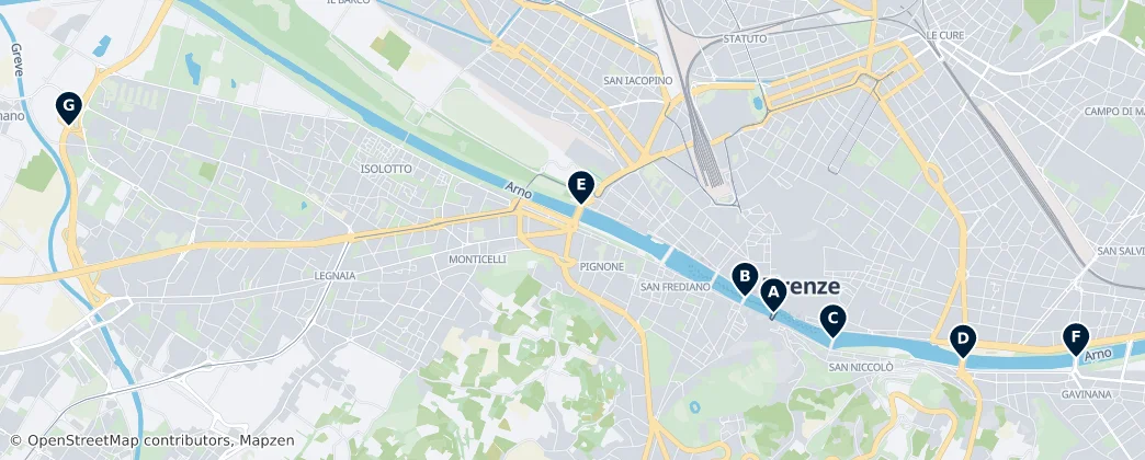 Bridges of the Arno — Map