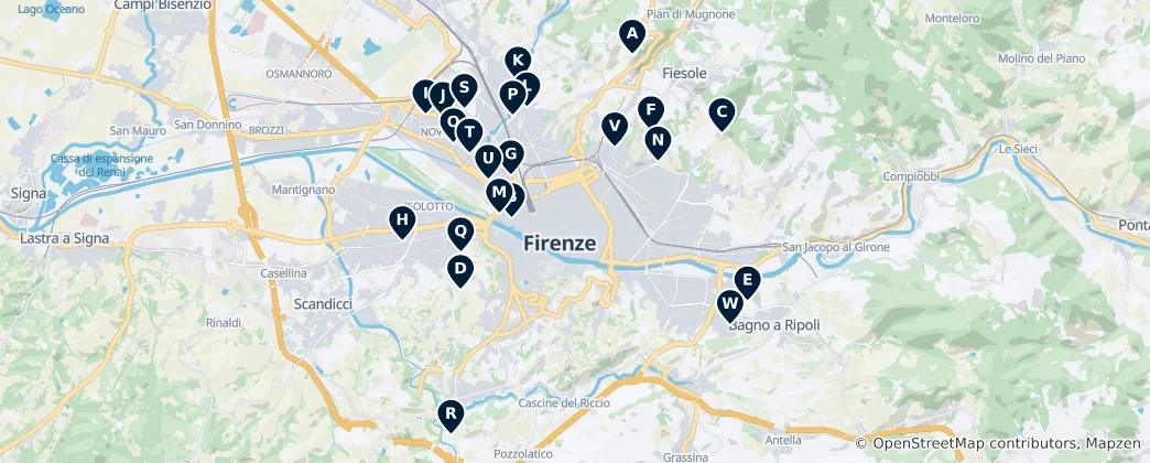 Mapa Florence Accommodations