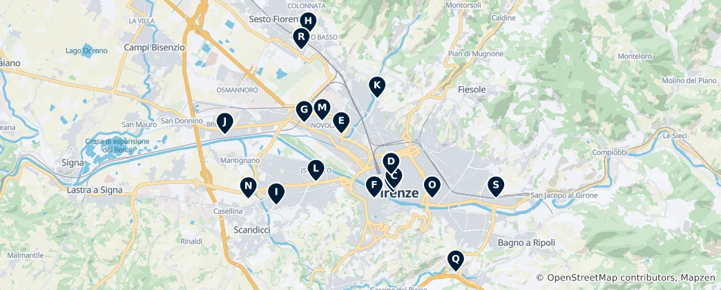 Mappa di Florence Shopping & Markets