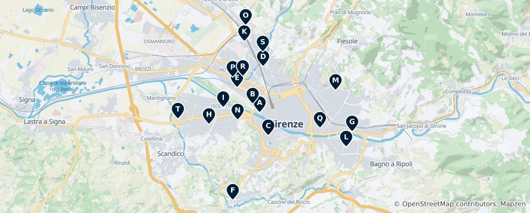 Map of Florence Theatres and Cinemas