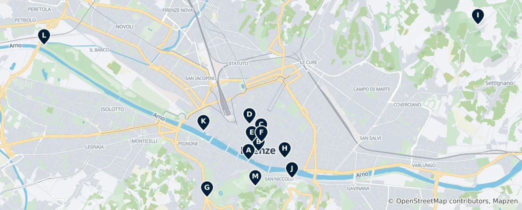 Mapa De Florence's Historic Landmarks