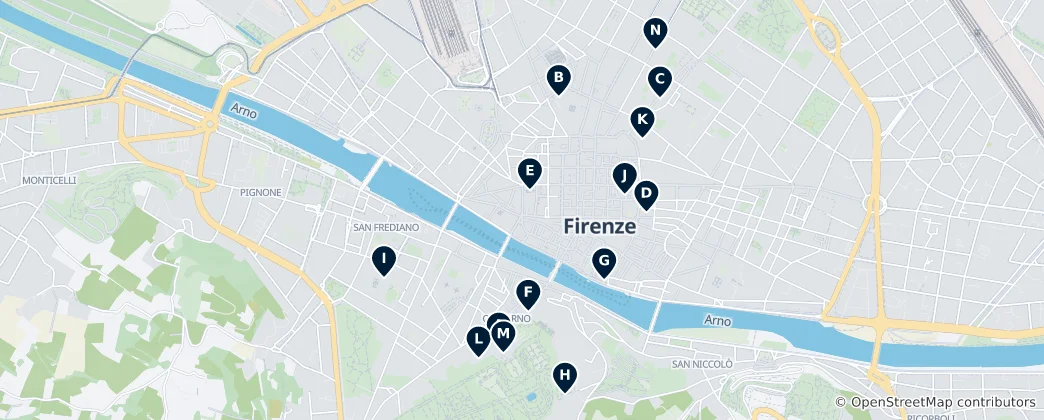 Mapa De Florence's Premier Museums