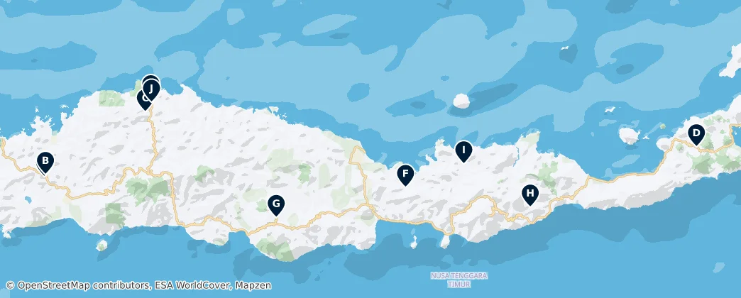 Map of Religious Sites of Flores