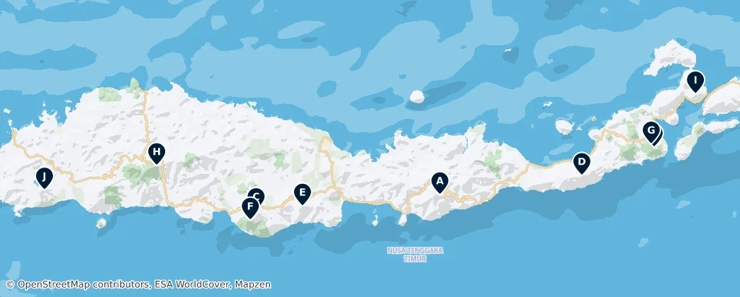 Map of Volcanic Peaks of Flores