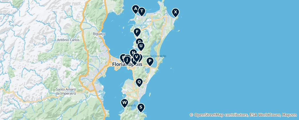 Mapa Florianópolis Cultural Hubs