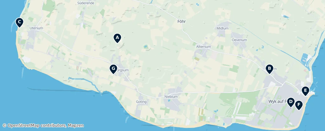 Highlights of Föhr — Mapa