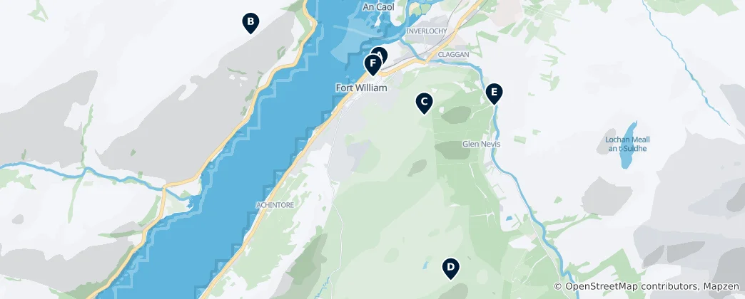 Mapa Scenic Peaks and Views