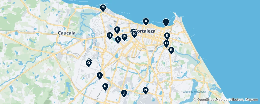 Map of Fortaleza Cultural Hubs
