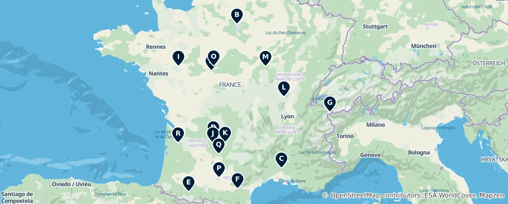 Map of Editor's Choice: France