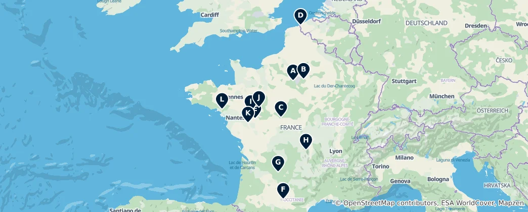 Map of Theme Parks, Zoos & Gardens