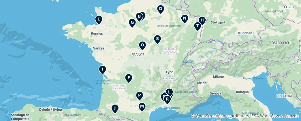 Map of UNESCO Heritage Sites