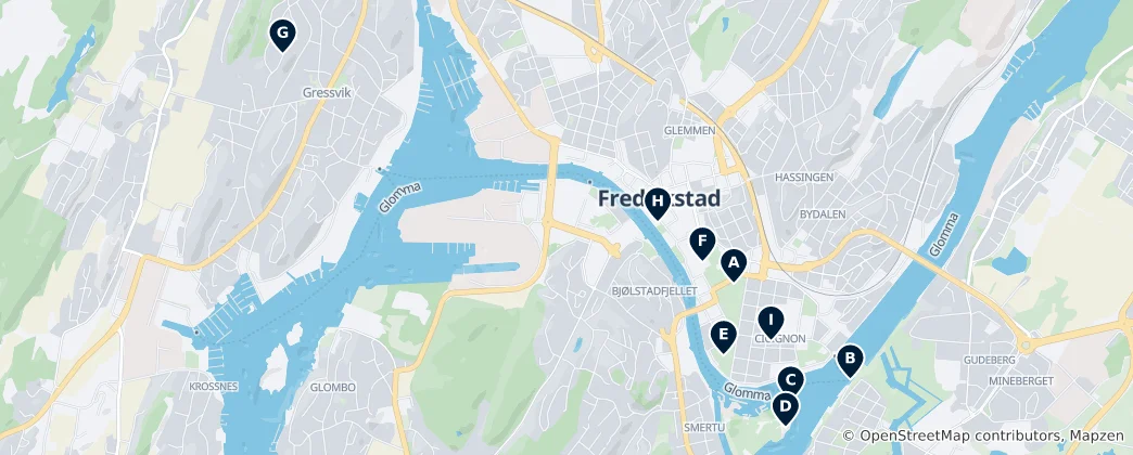 Mappa di Fredrikstad Essentials