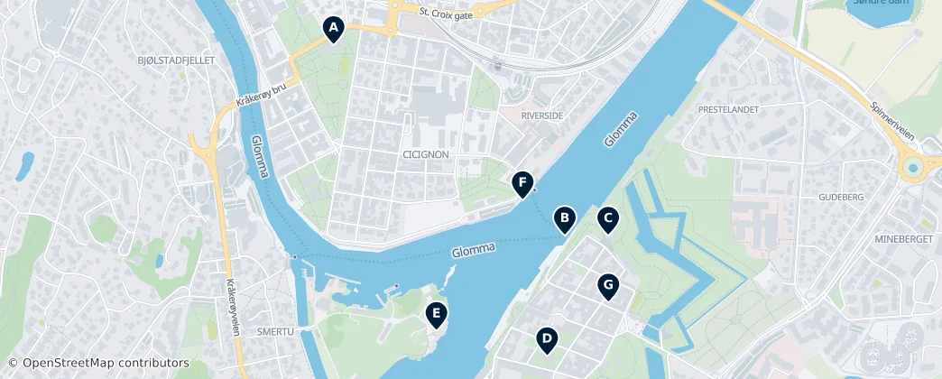 Map of Fredrikstad nor's Essential Old Town and Fortress