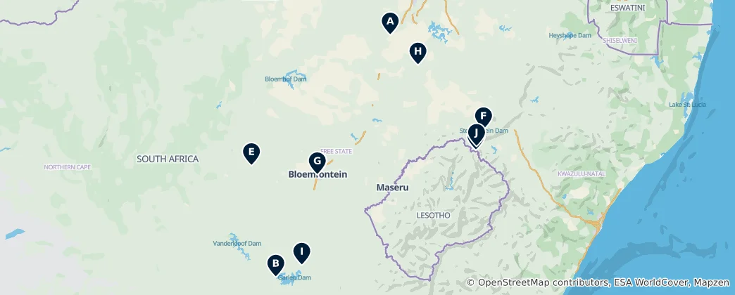Mapa Free State Essentials