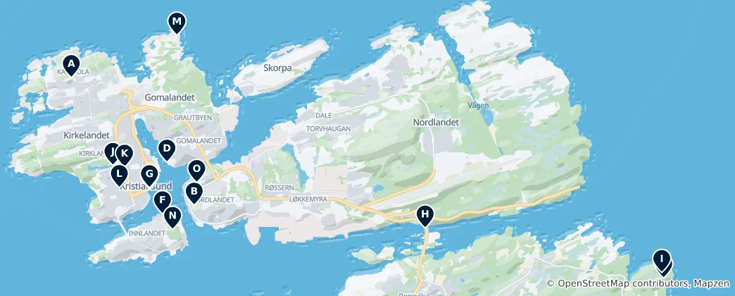 Kristiansund nor Must-Sees 지도