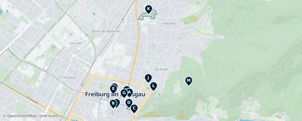 Freiburg im Breisgau Essentials — 지도